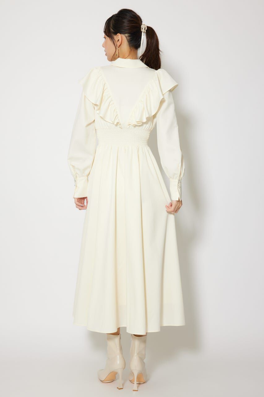 rienda「フロントZIPフリルシャツワンピース」|ワンピース|