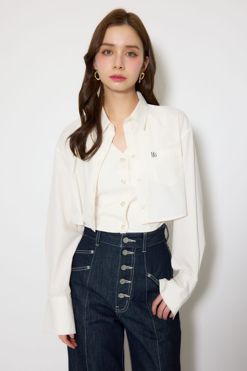 rienda「バックリボンレイヤードシャツ」|シャツ・ブラウス|WHT