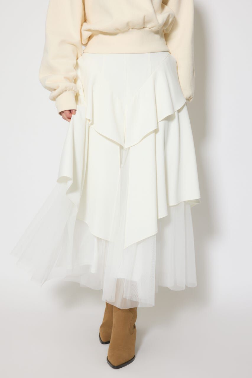 rienda「チュールレイヤードラッフルジャストウエストスカート」|スカート|