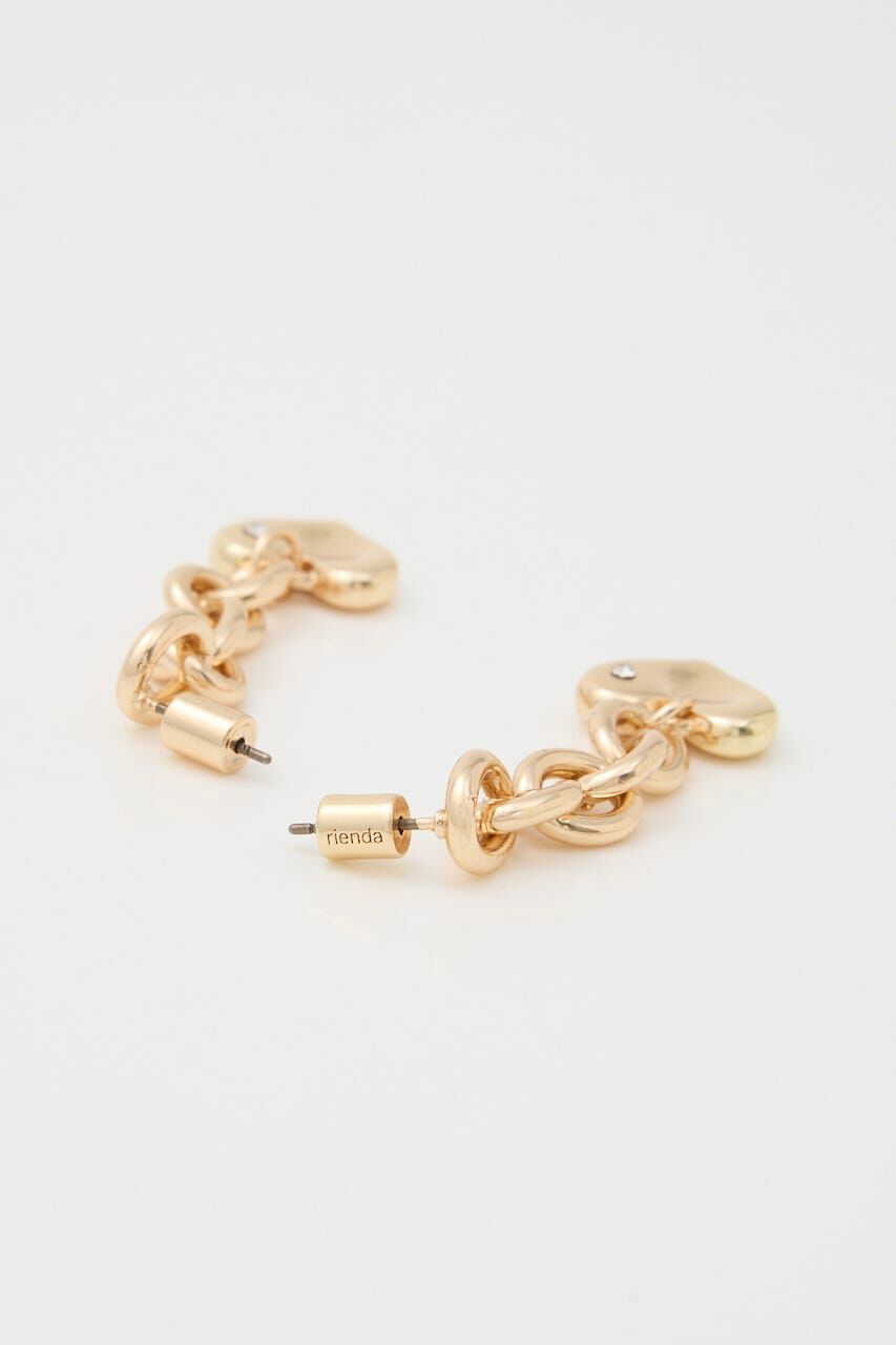 rienda「ニュアンスハートプレートピアス」|ピアス|