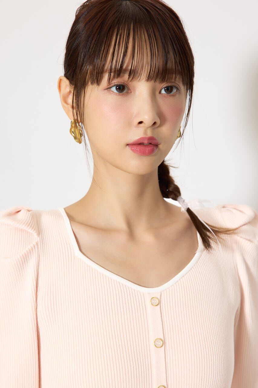 rienda「配色ペプラムタイトニットワンピース」|ワンピース|