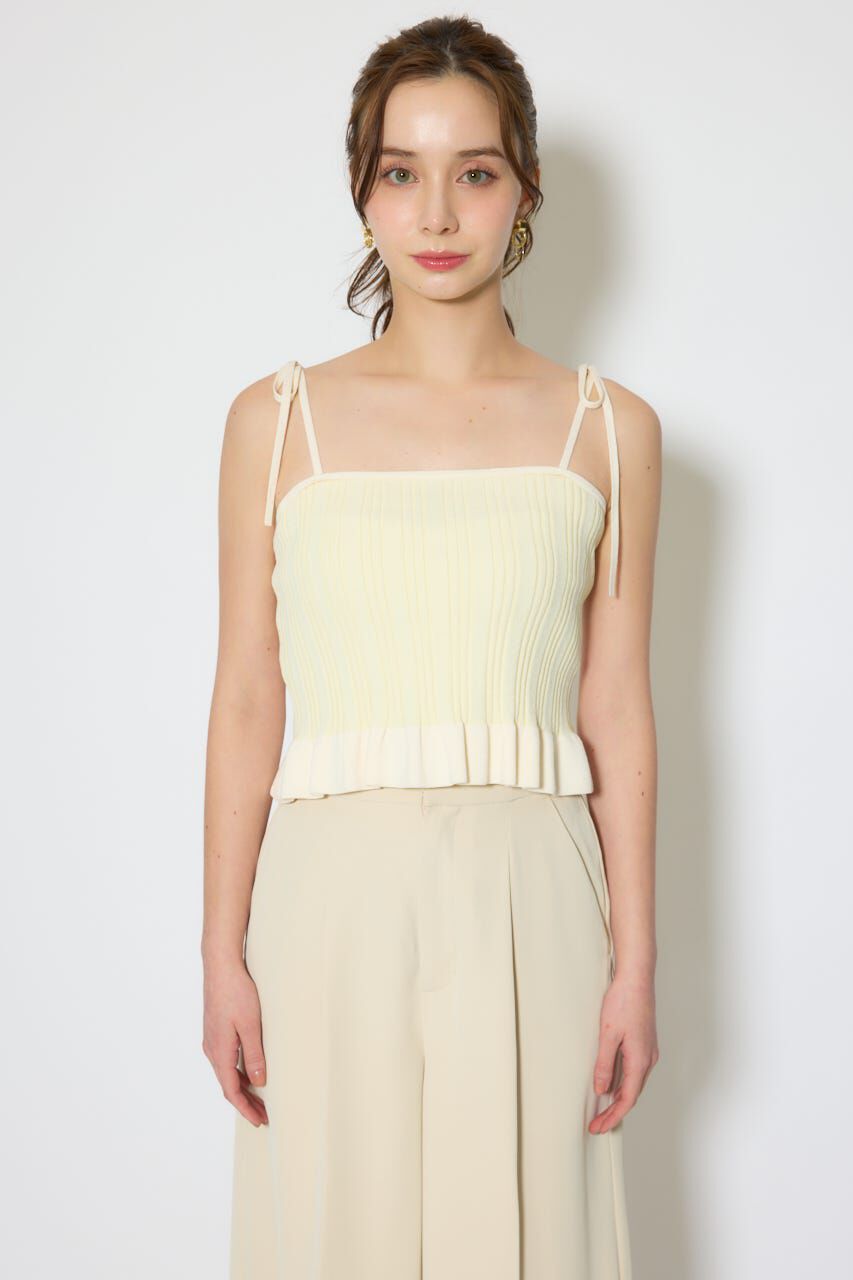 rienda「ペプラムキャミセットニットカーディガン」|カーディガン|