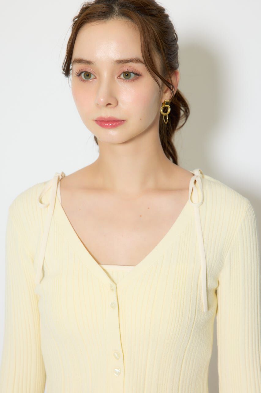 rienda「ペプラムキャミセットニットカーディガン」|カーディガン|