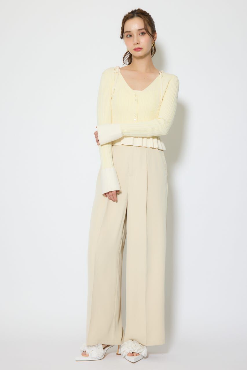 rienda「ペプラムキャミセットニットカーディガン」|カーディガン|