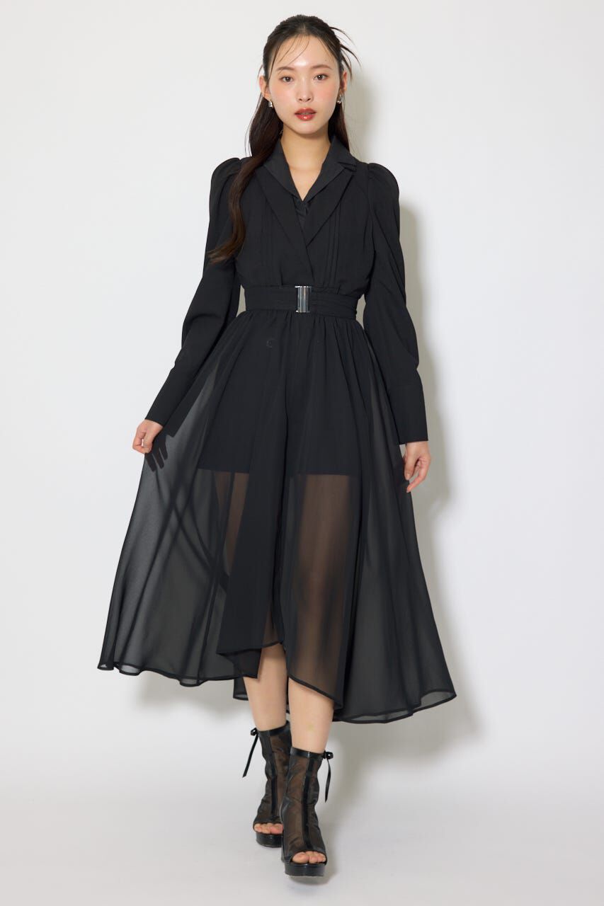 rienda「2WAYテーラーWカラーワンピース」|ワンピース|BLK