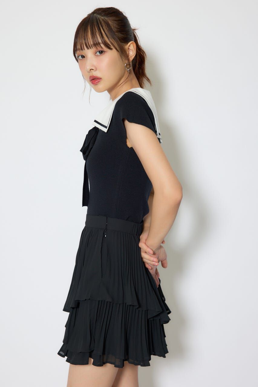 rienda「セーラーカラーデザインニットトップス」|ニット・セーター|