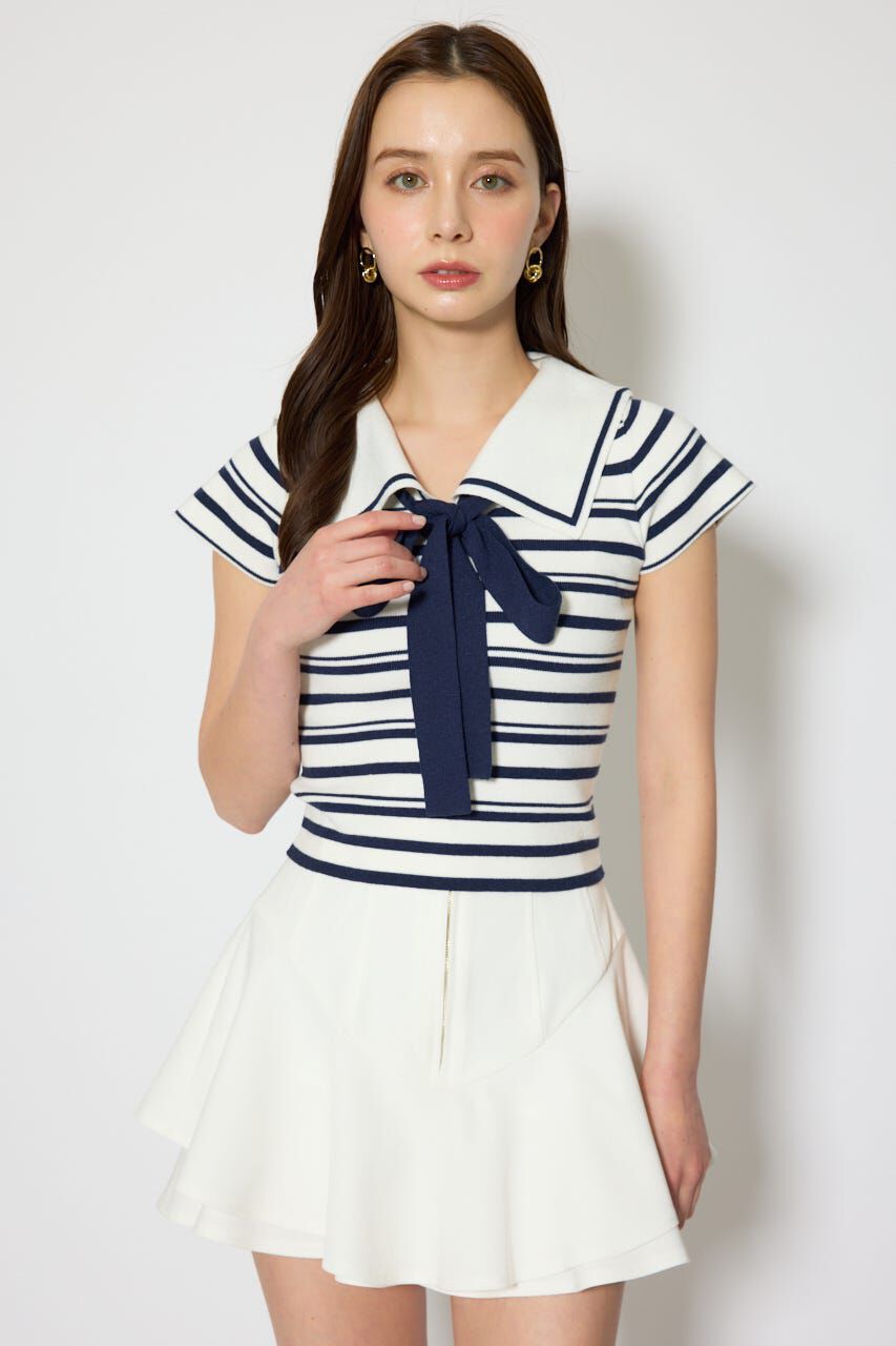 rienda「セーラーカラーデザインニットトップス」|ニット・セーター|Multi_1