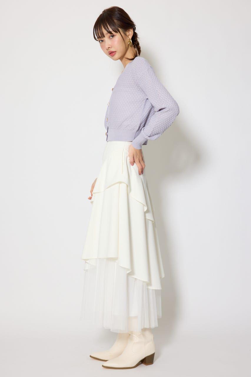 rienda「柄編みシアーカーディガン」|カーディガン|