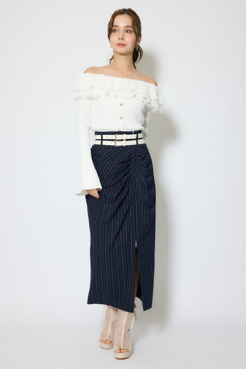 rienda「ダブルウエストデザインロングスカート」|スカート|