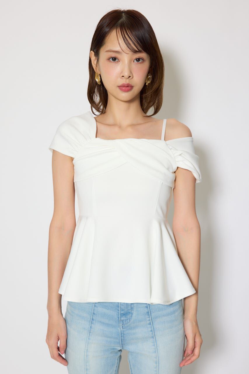 rienda「ワンショルペプラムカットトップス」|Tシャツ・カットソー|
