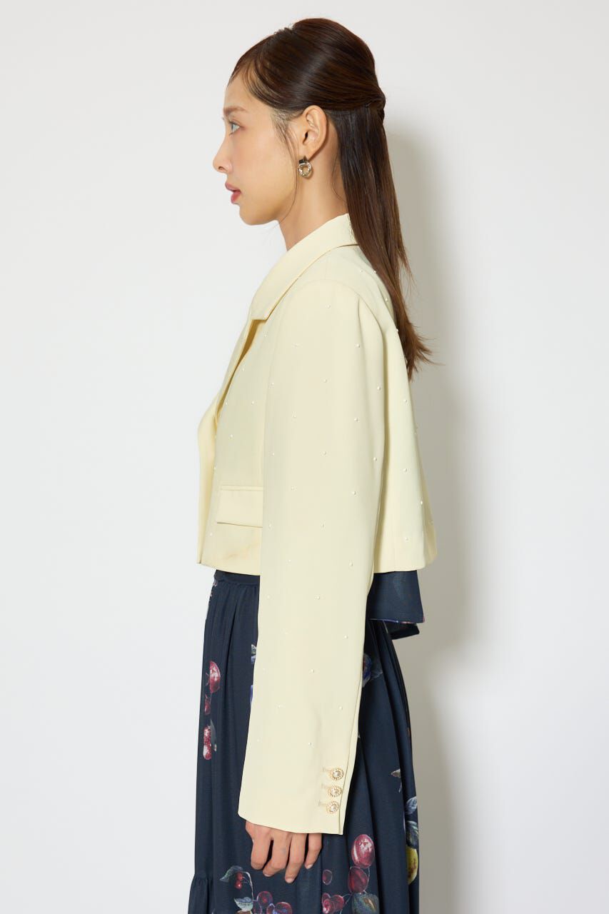 rienda「パール付きシングルショートテーラードジャケット」|その他|