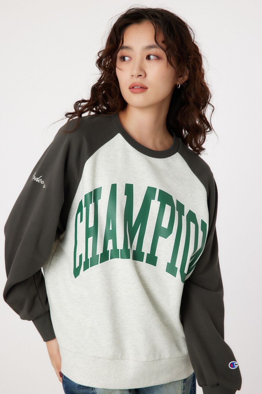 RODEO CROWNS「Champion ラグランスウェットトップス」|パーカー|C.GRY
