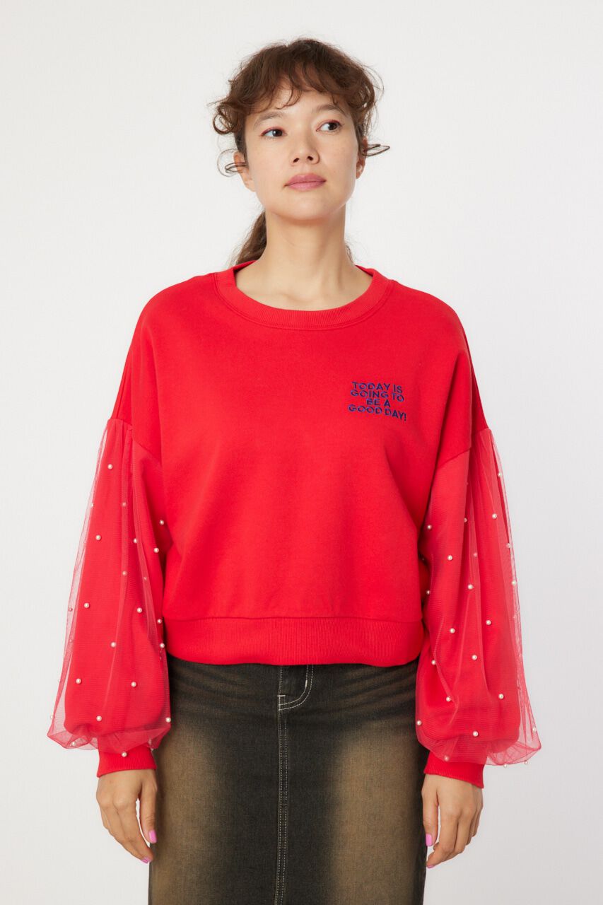 RODEO CROWNS「デコレーションスリーブスウェット」|パーカー|