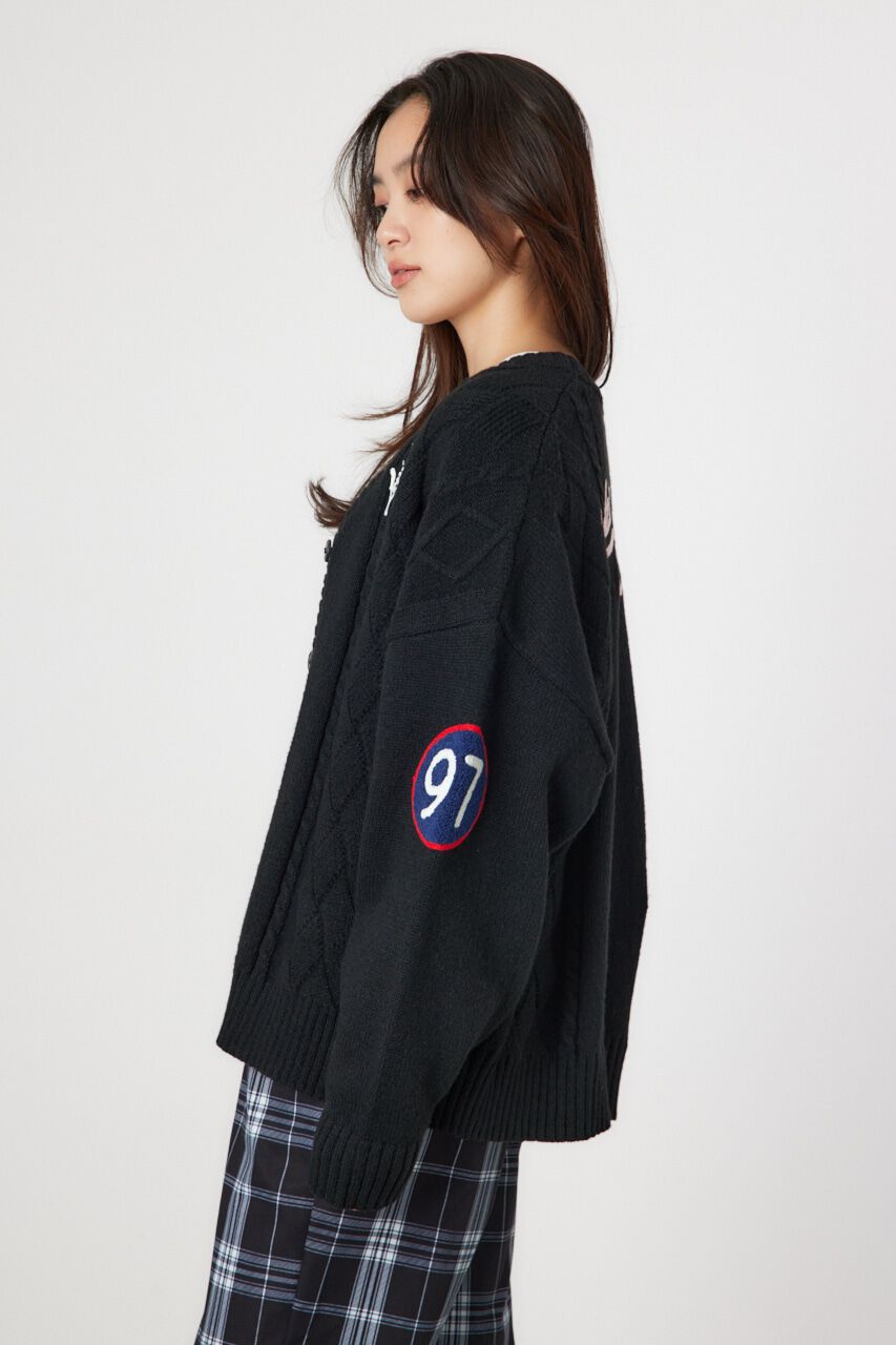 RODEO CROWNS「EMB MOTIFSケーブルカーディガン」|カーディガン|