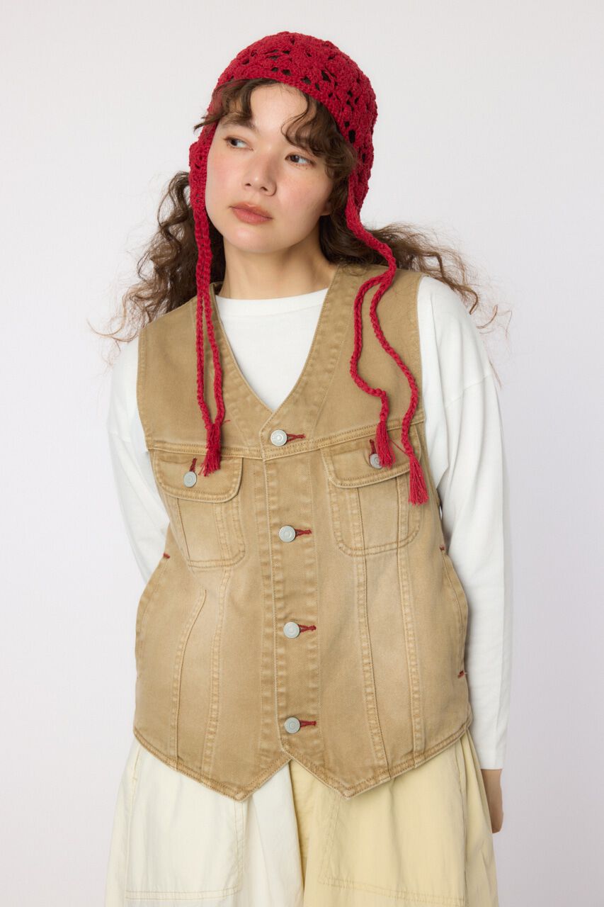 RODEO CROWNS「V CUT デニムベスト」|ダウンベスト・ベスト|BRN