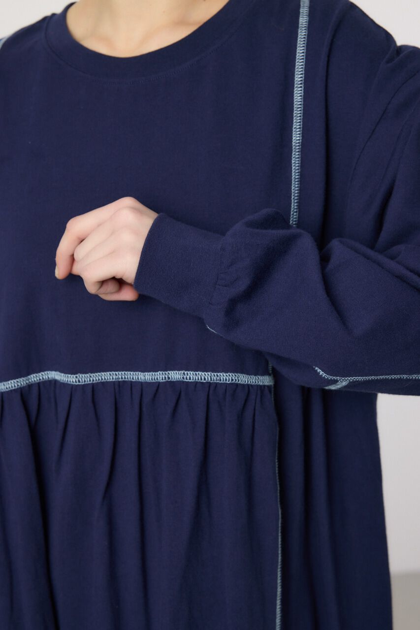 RODEO CROWNS「配色ステッチティアードマキシワンピース」|ワンピース|