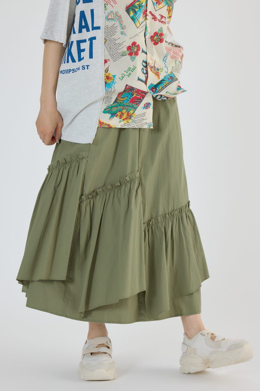 RODEO CROWNS「アシンメトリーギャザースカート」|スカート|