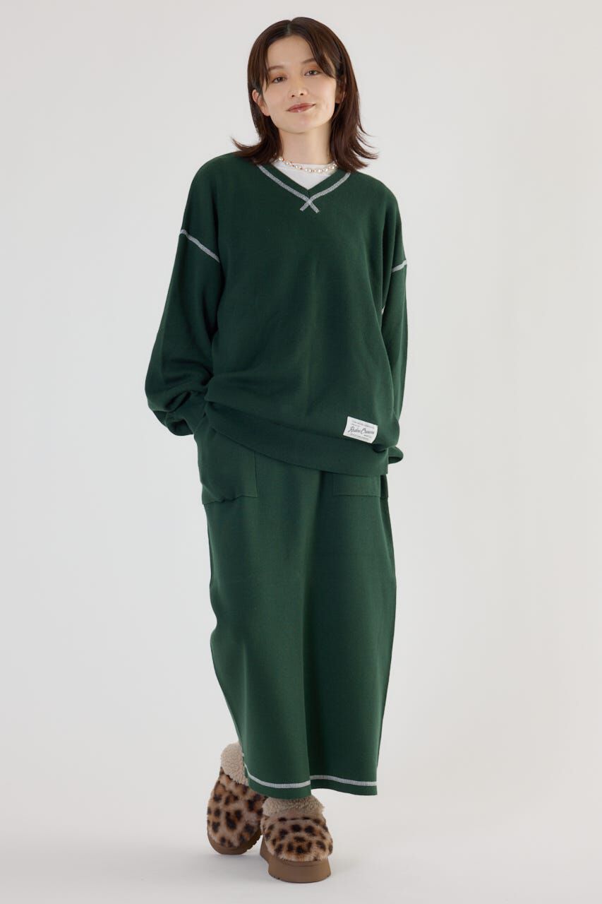 RODEO CROWNS「スウェットライク Vネックトップス」|ニット・セーター|