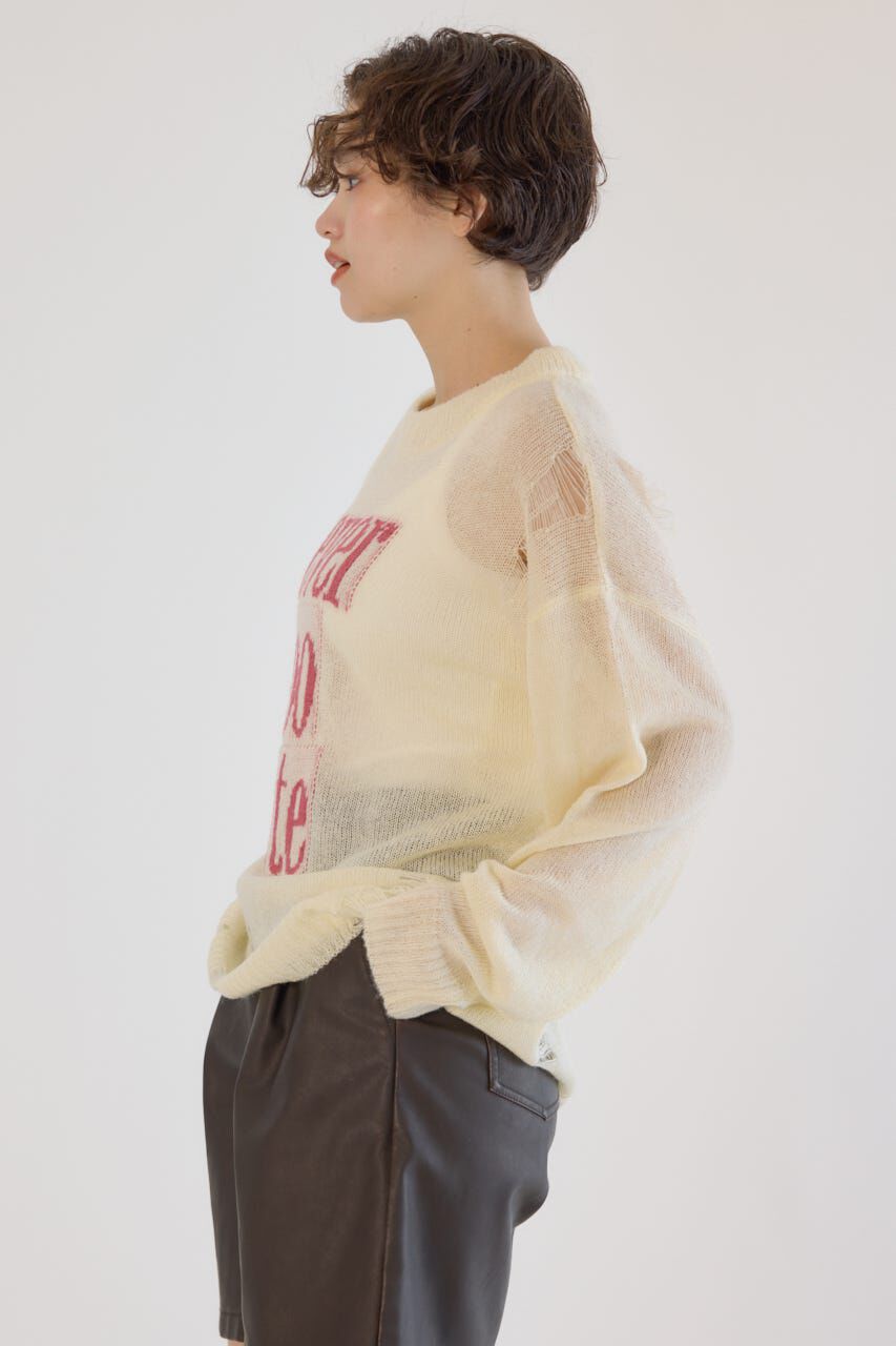 RODEO CROWNS「メッセージダメージニットトップス」|ニット・セーター|