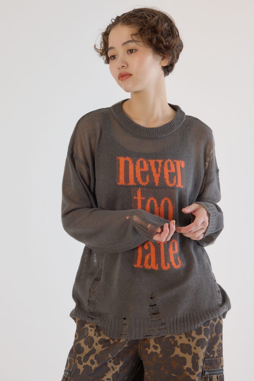 RODEO CROWNS「メッセージダメージニットトップス」|ニット・セーター|