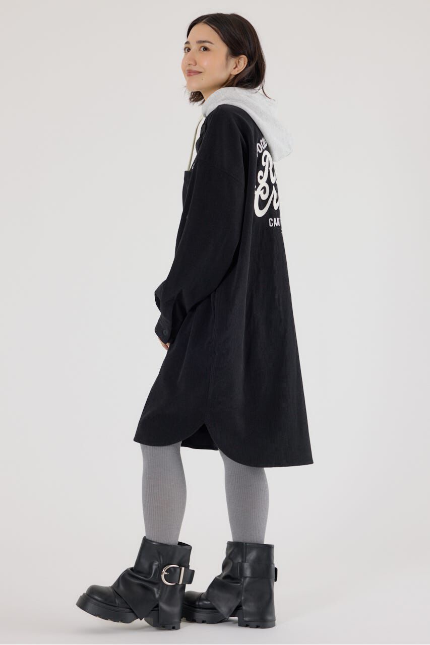 RODEO CROWNS「フード付きコーデュロイシャツワンピース」|ワンピース|