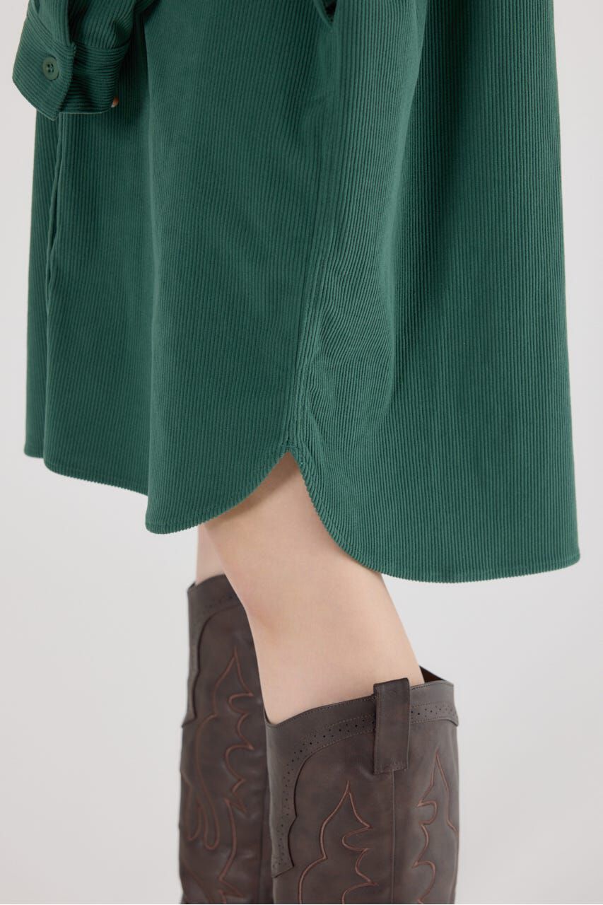 RODEO CROWNS「フード付きコーデュロイシャツワンピース」|ワンピース|