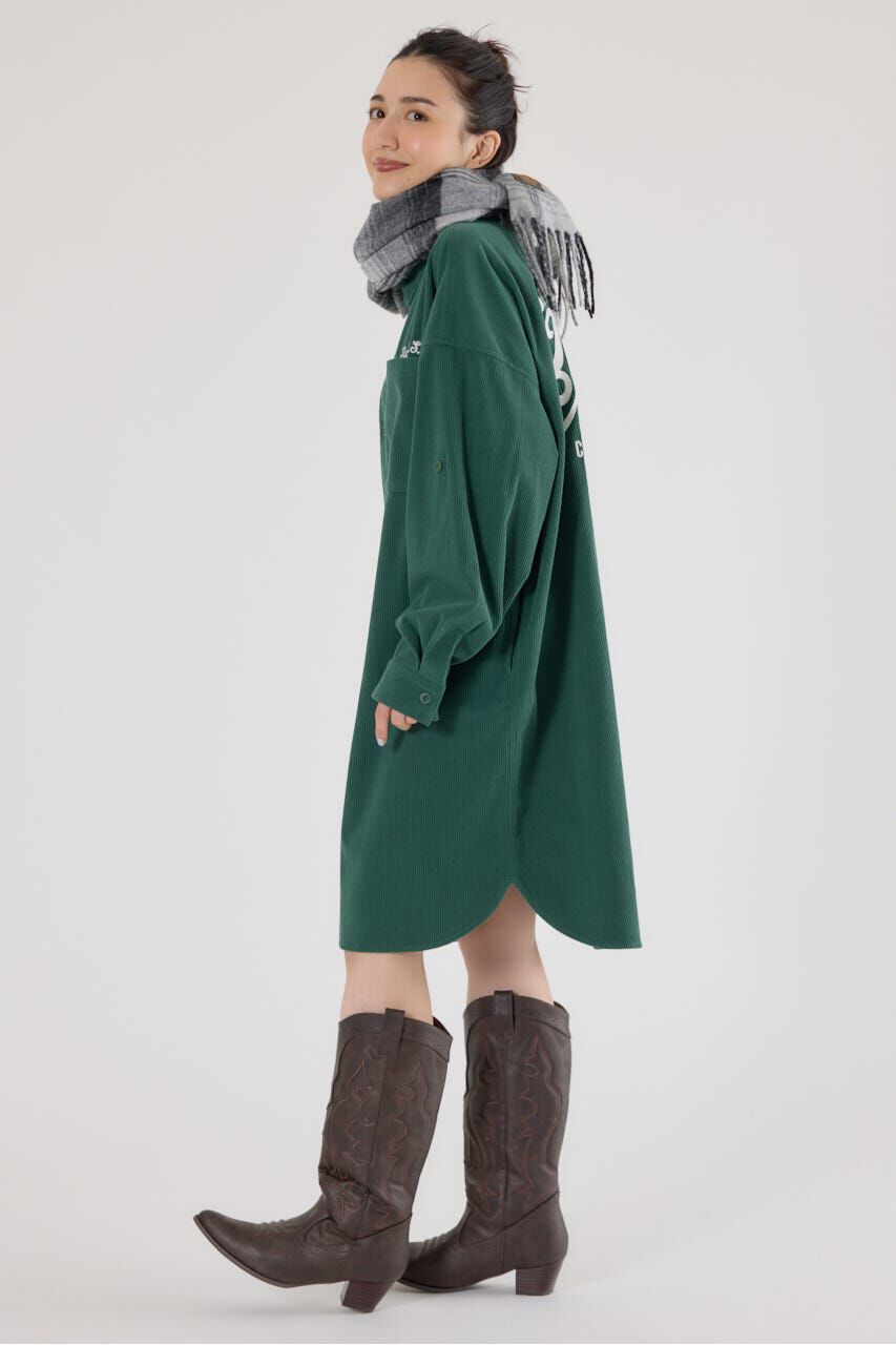 RODEO CROWNS「フード付きコーデュロイシャツワンピース」|ワンピース|