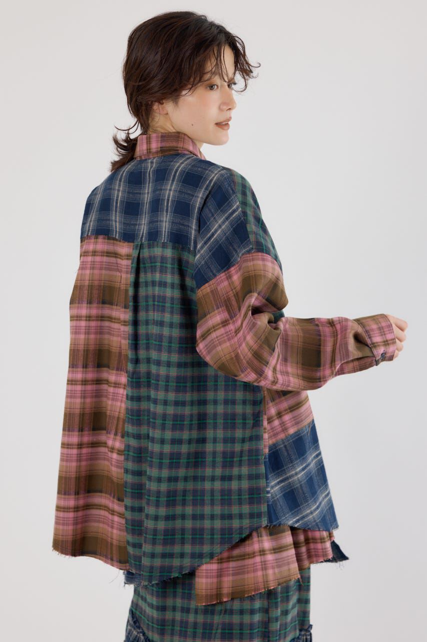 RODEO CROWNS「パッチワークチェックシャツ」|シャツ・ブラウス|
