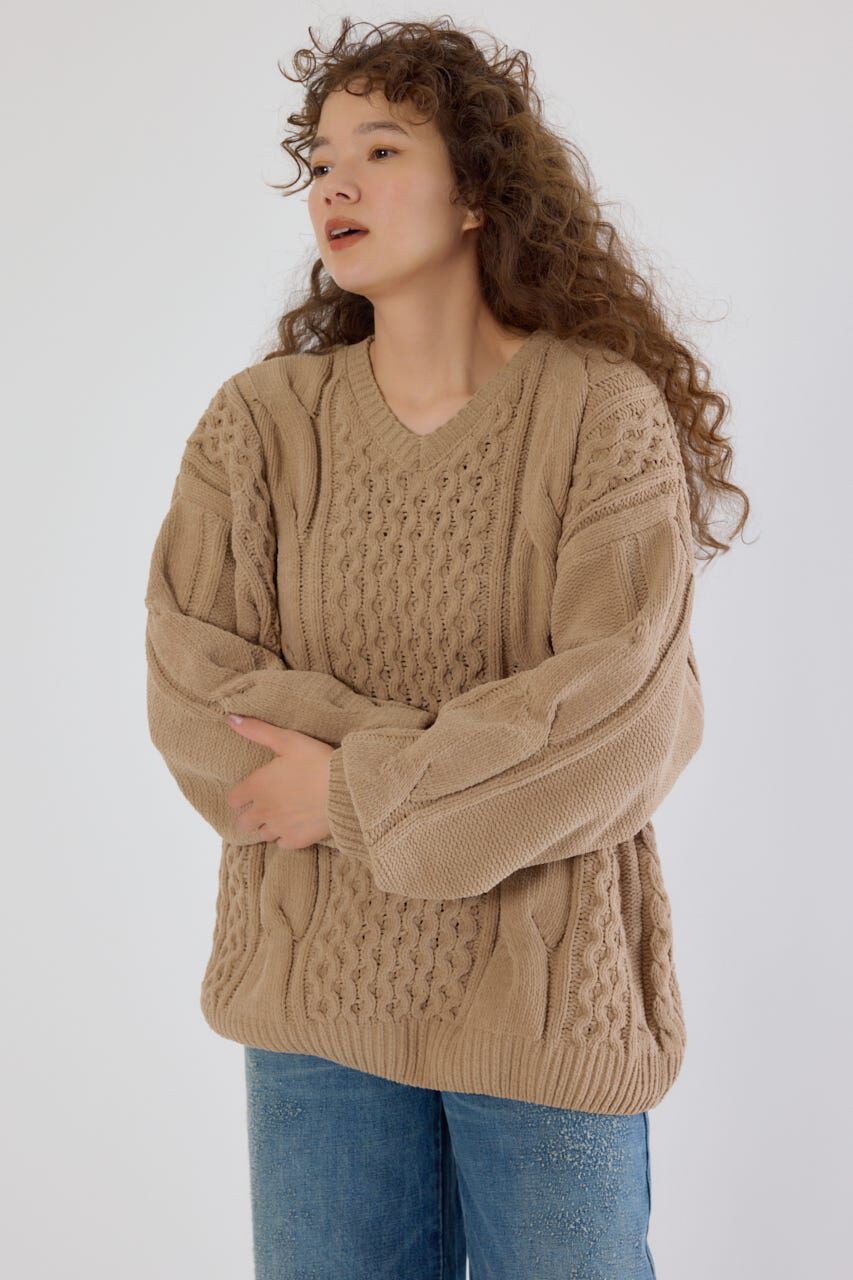 RODEO CROWNS「Vネックモールニットトップス」|ニット・セーター|