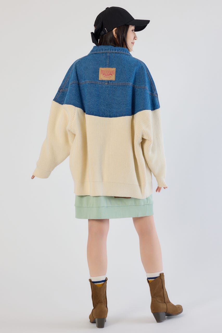 RODEO CROWNS「ニットドッキングルーズデニムジャケット」|デニムジャケット|