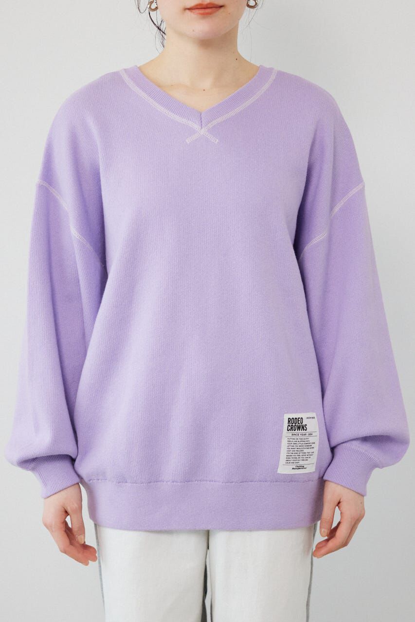 RODEO CROWNS「スウェットライク2wayネックニットトップス」|ニット・セーター|
