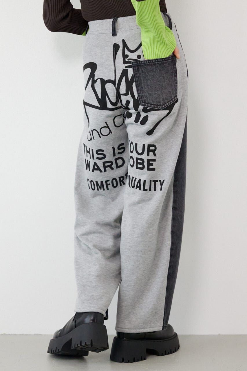 RODEO CROWNS「BIG sign logo コンビパンツ」|デニム|