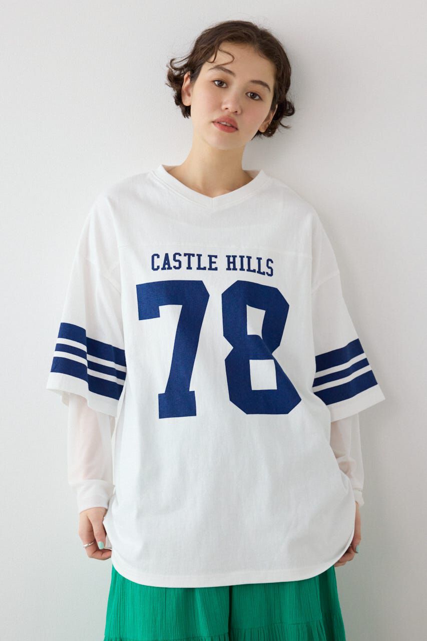 RODEO CROWNS「チュールレイヤードナンバートップス」|Tシャツ・カットソー|O/WHT1
