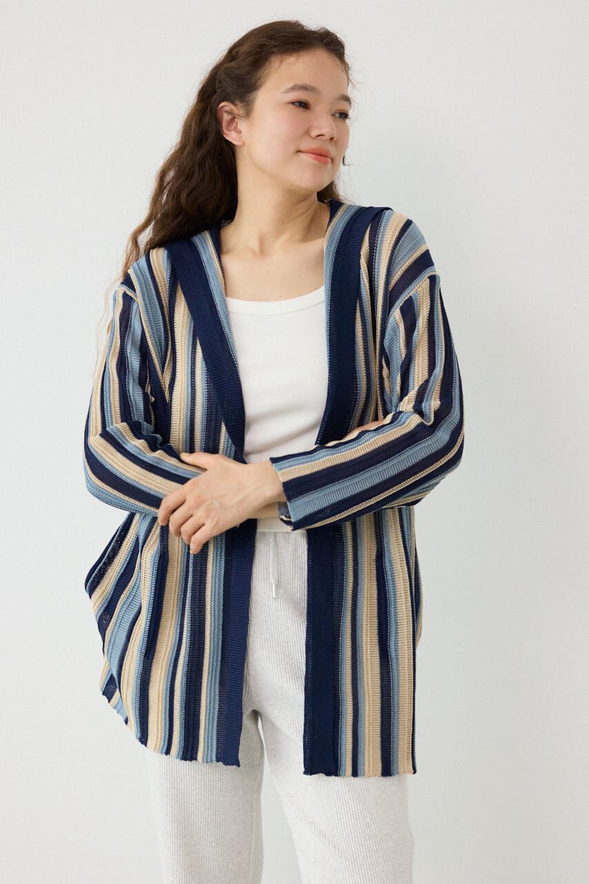 RODEO CROWNS「マルチカラーフードトッパー」|カーディガン|