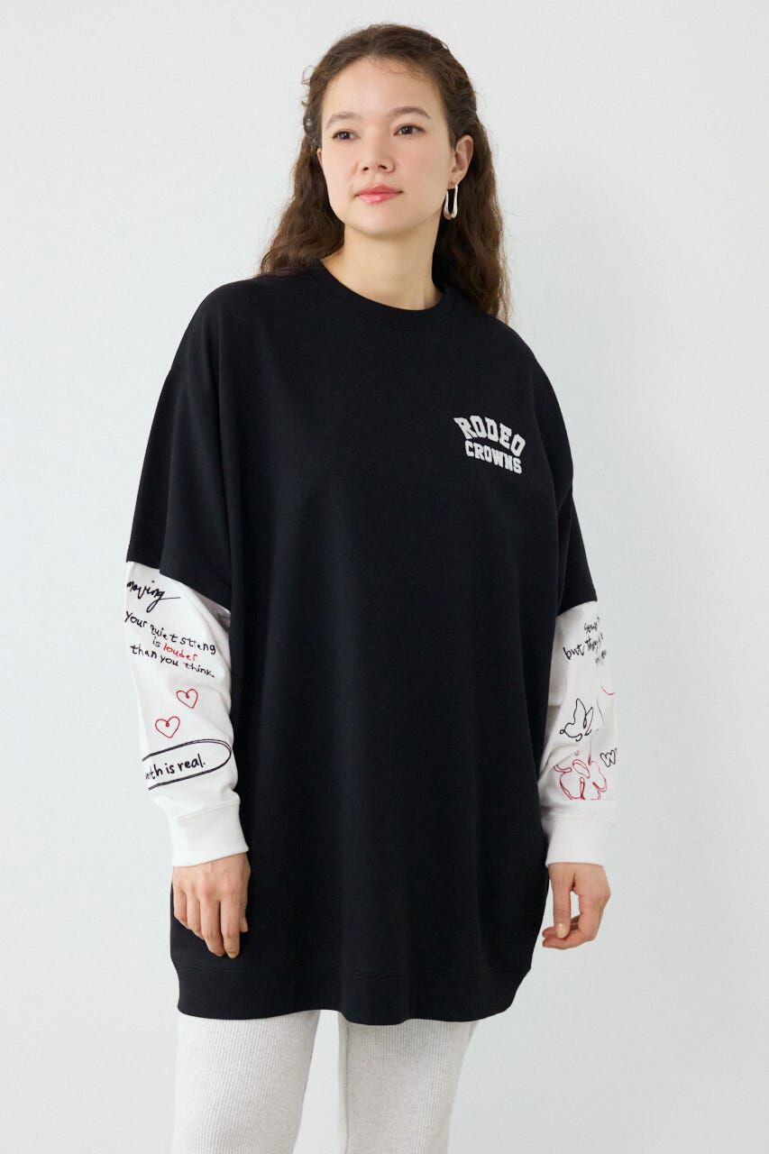 RODEO CROWNS「フェイクレイヤードフラワーロゴワンピース」|ワンピース|