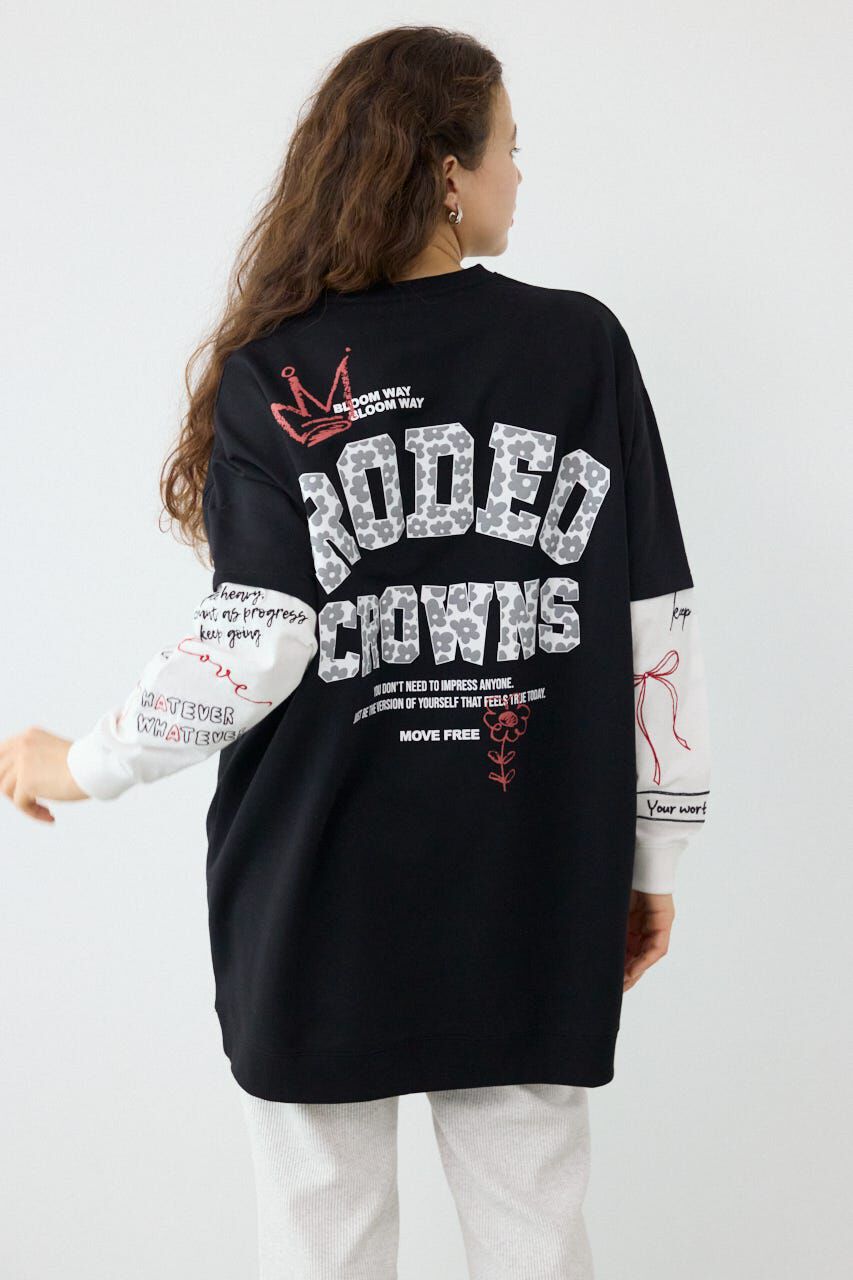 RODEO CROWNS「フェイクレイヤードフラワーロゴワンピース」|ワンピース|