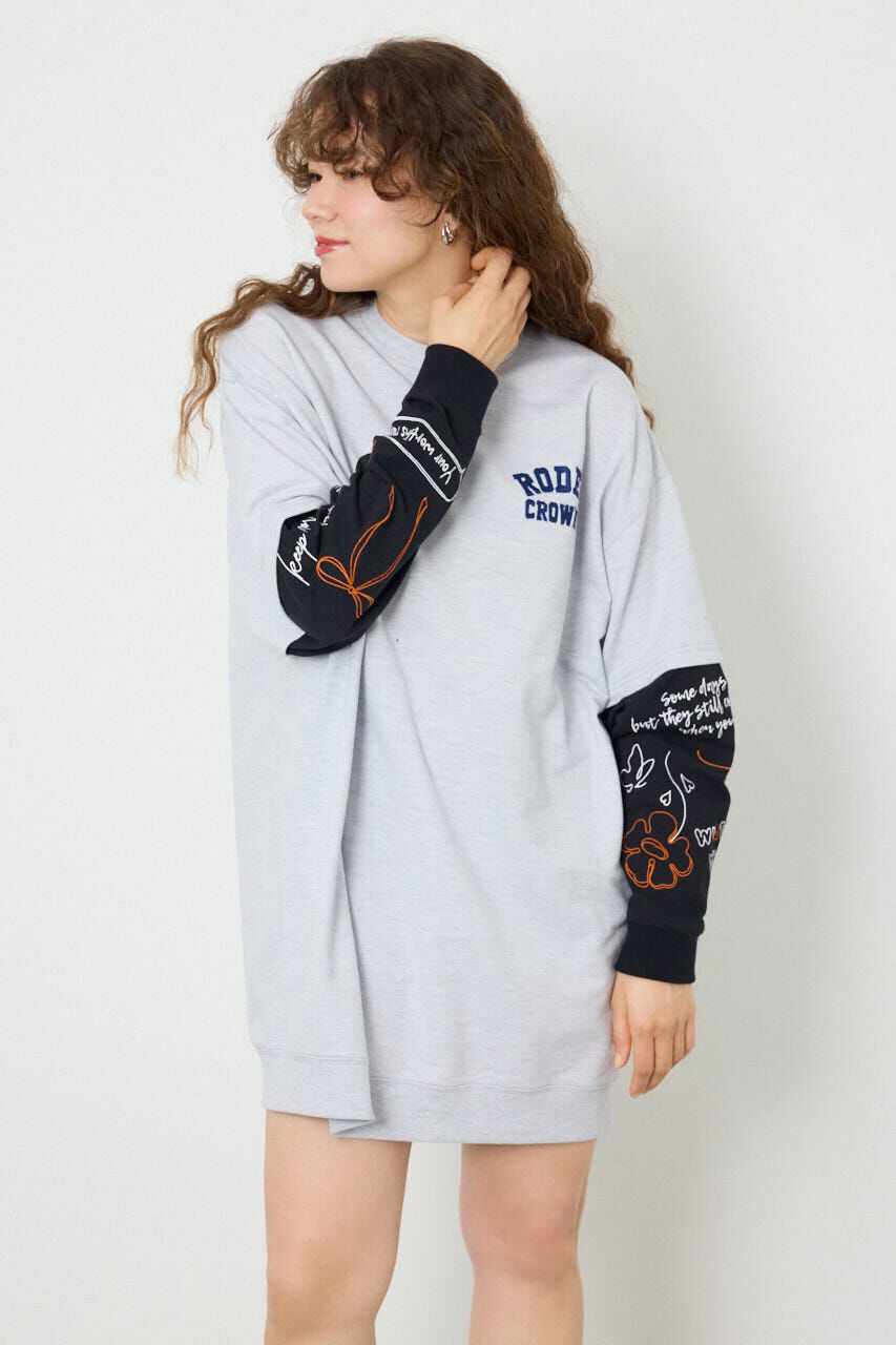 RODEO CROWNS「フェイクレイヤードフラワーロゴワンピース」|ワンピース|