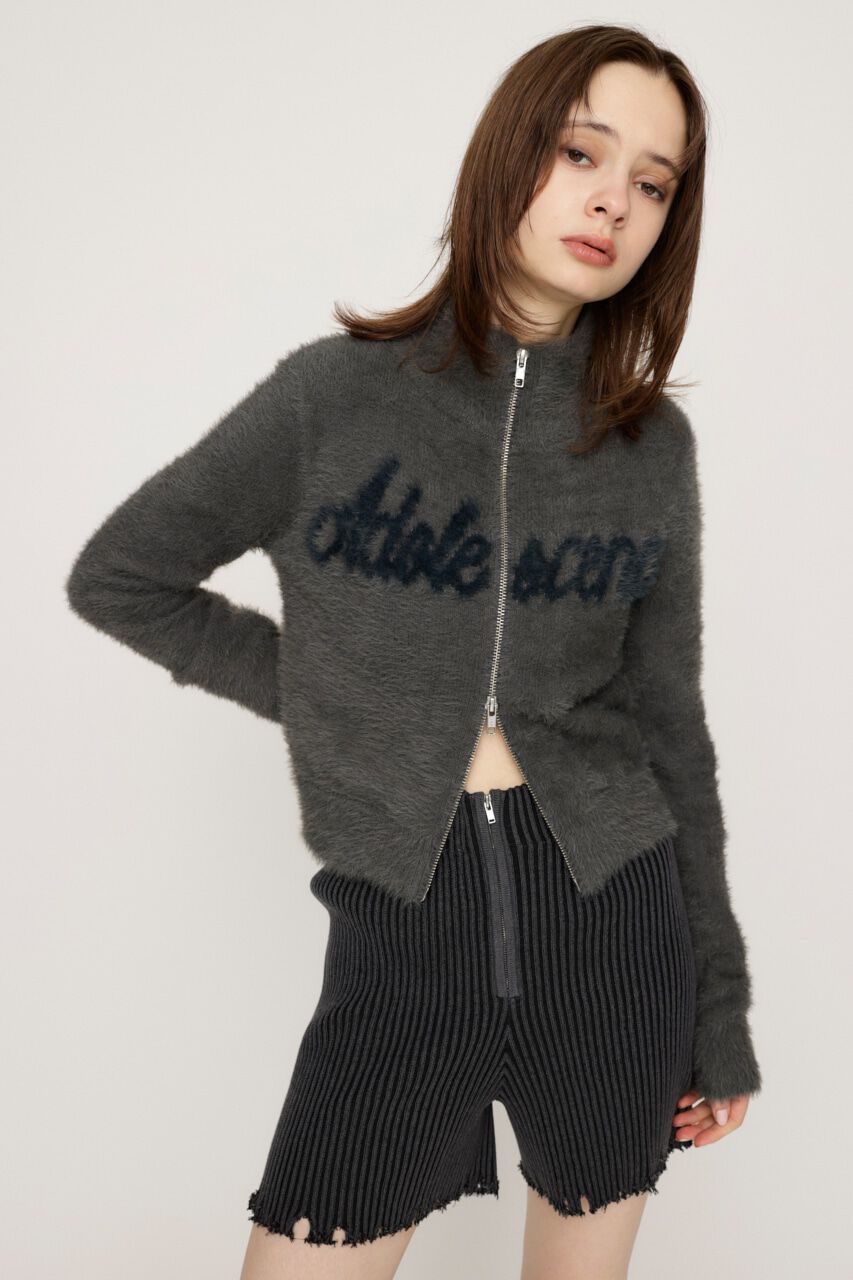 SLY「ZIP UP JQ LOGO トップス」|ニット・セーター|GRY