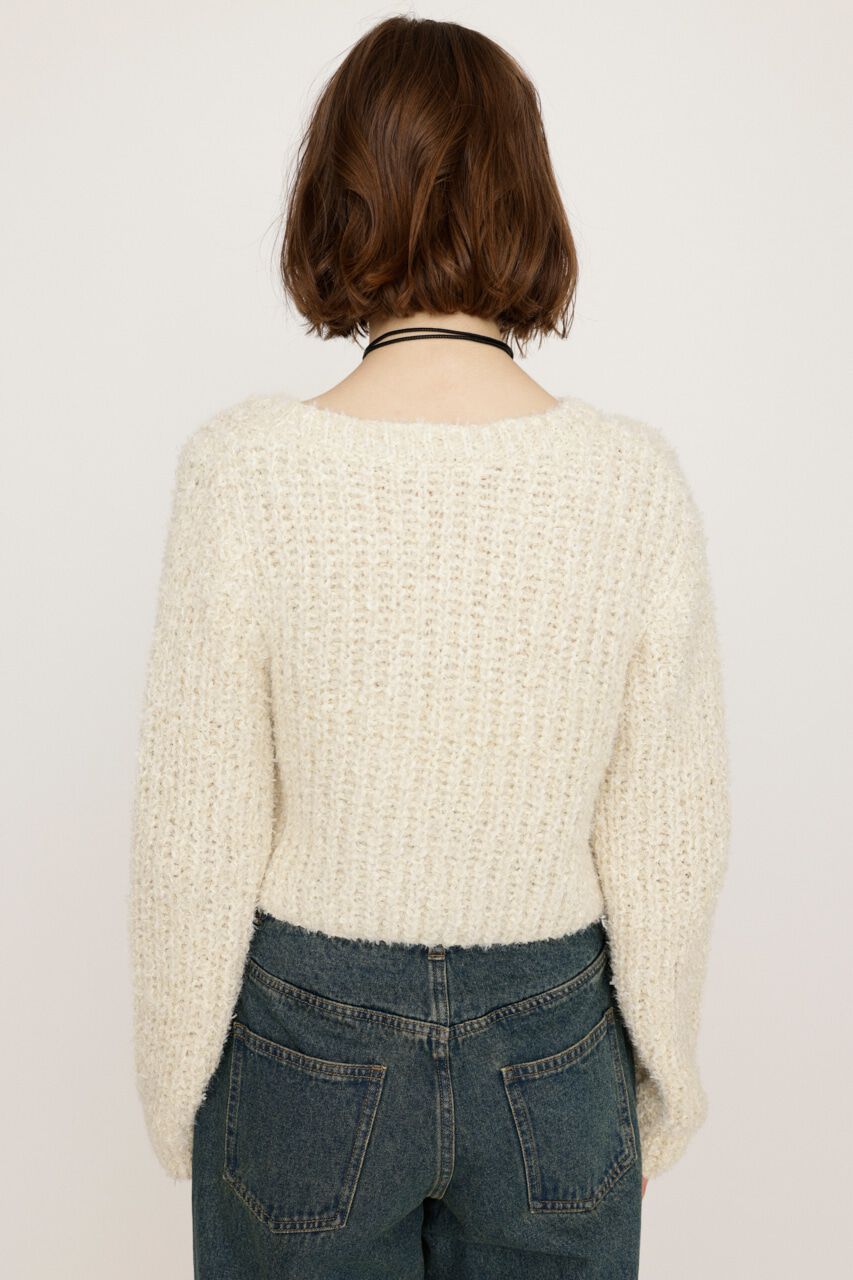 SLY「TAPE YARN SLANT NECK カーディガン」|ニット・セーター|