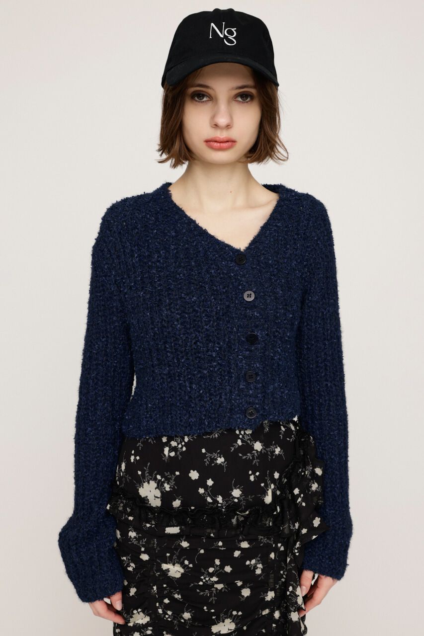 SLY「TAPE YARN SLANT NECK カーディガン」|ニット・セーター|