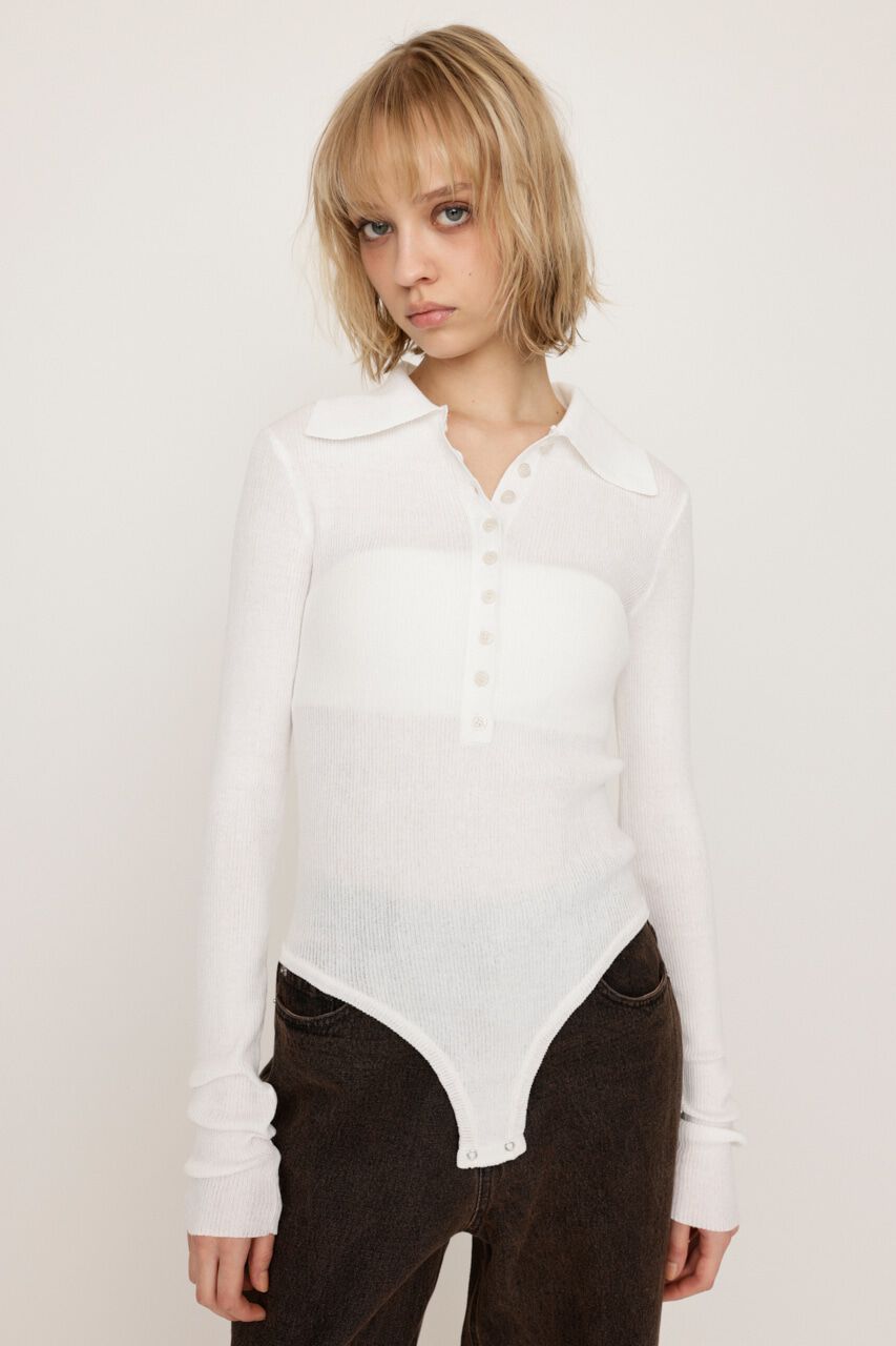 SLY「COLLARED BODYSUIT」|ニット・セーター|WHT