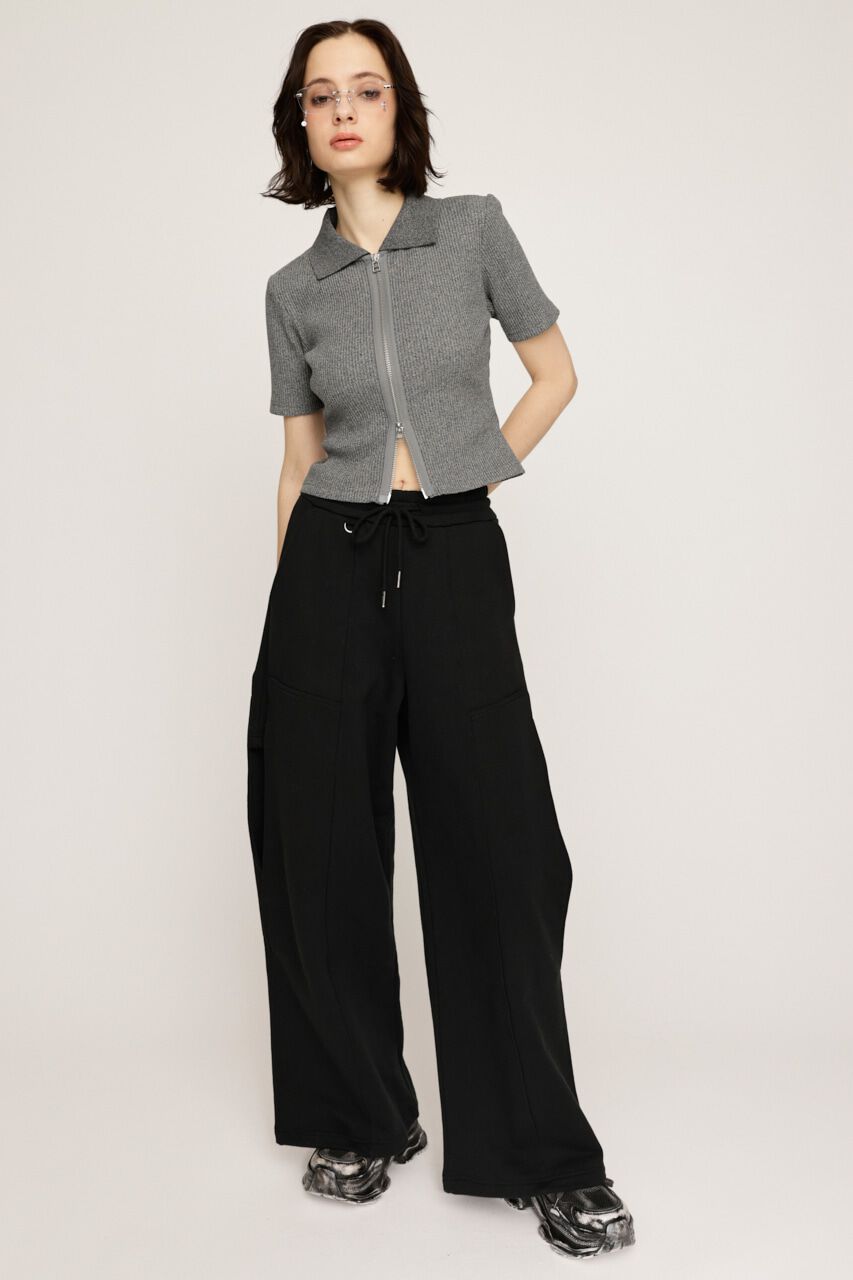 SLY「FRONT ZIP CUT RIB トップス」|Tシャツ・カットソー|