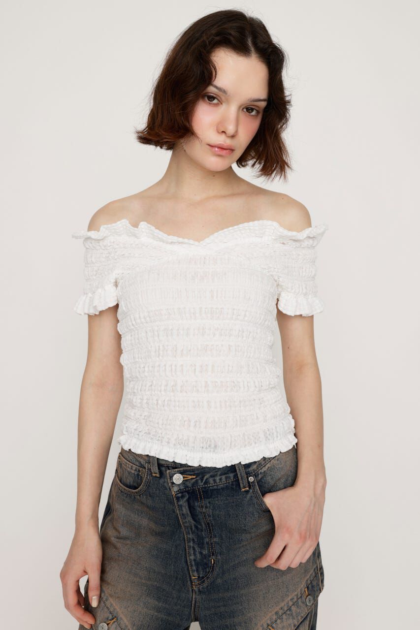 SLY「SHEER SHIRRING BUSTIER トップス」|その他|