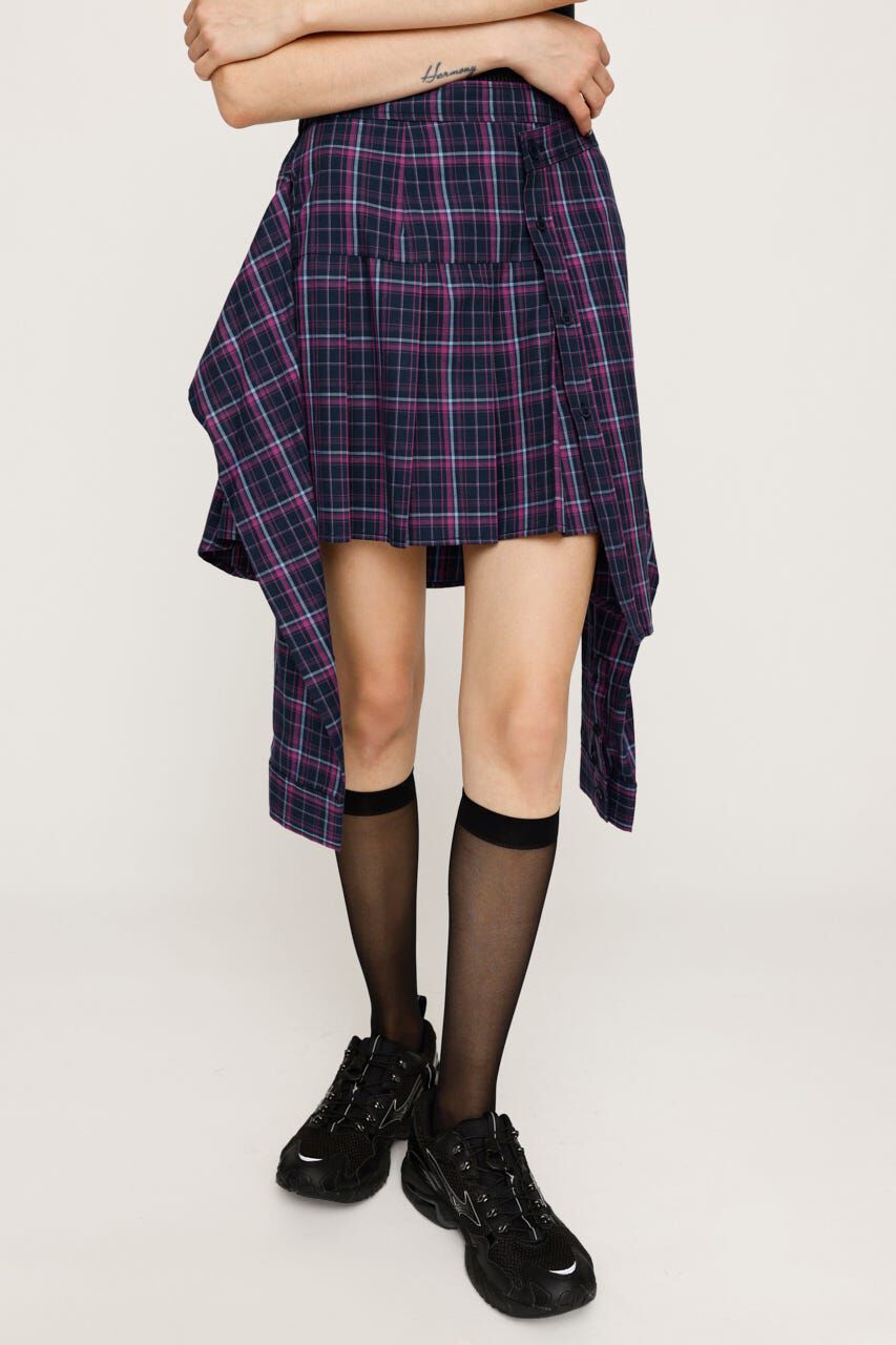 SLY「REMAKE LIKE CHECK ショートスカート」|スカート|M/PNK7