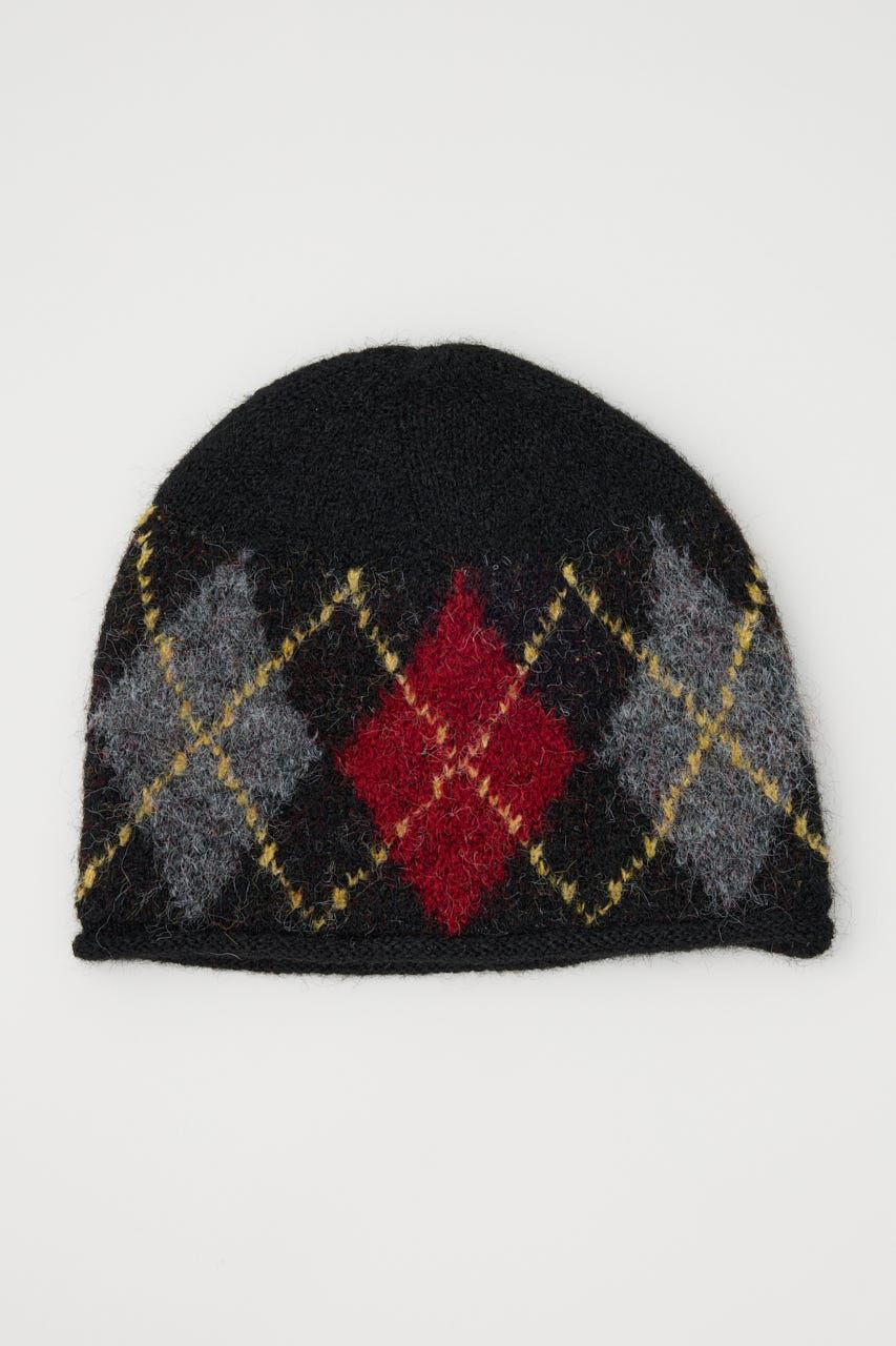 SLY「ARGYLE JQ KNIT BEANIE」|その他|M/BLK7