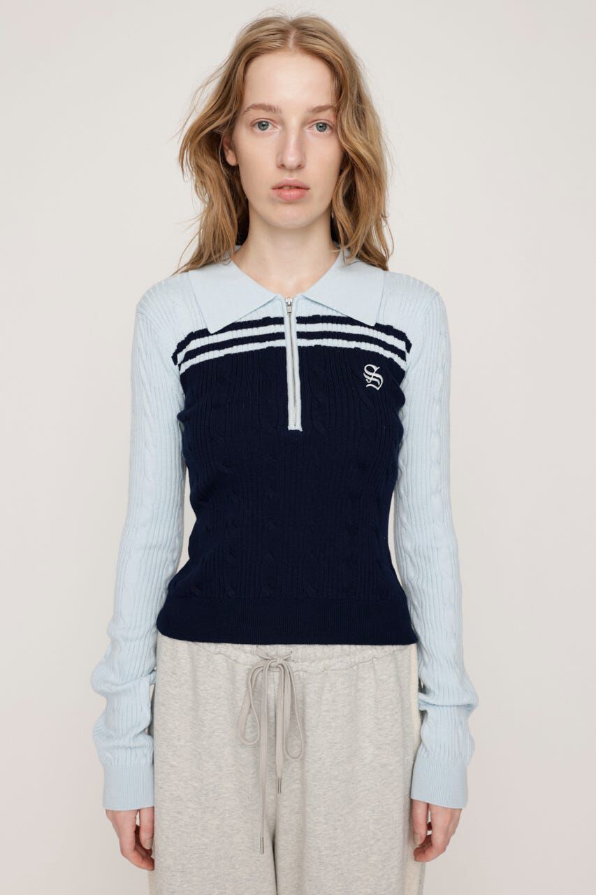 SLY「CABLE COLLAR KNIT トップス」|ニット・セーター|