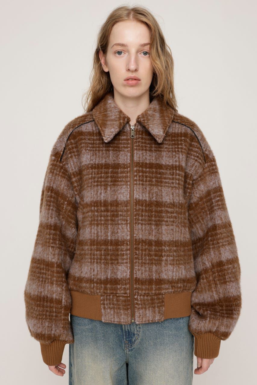 SLY「SHAGGY CHECK ブルゾン」|ブルゾン・スタジャン|