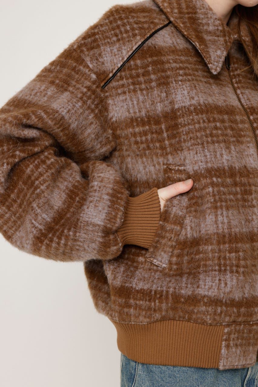 SLY「SHAGGY CHECK ブルゾン」|ブルゾン・スタジャン|