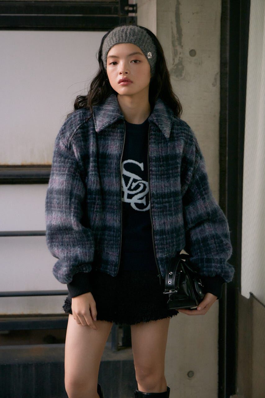 SLY「SHAGGY CHECK ブルゾン」|ブルゾン・スタジャン|