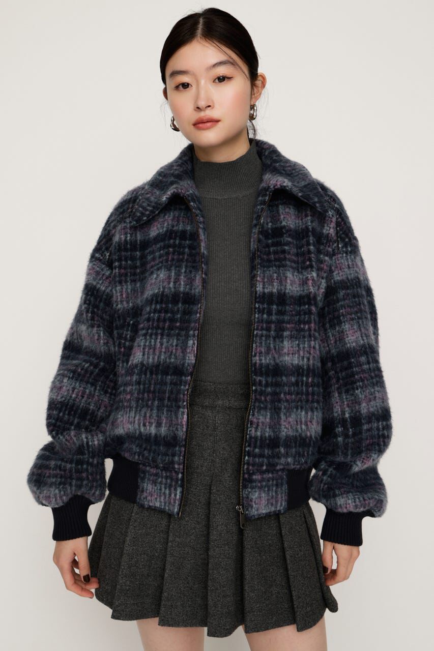 SLY「SHAGGY CHECK ブルゾン」|ブルゾン・スタジャン|